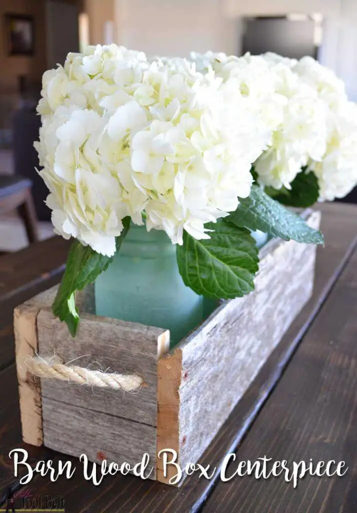 Farmhouse Box Centerpiece - barn-wood-box-centerpiece