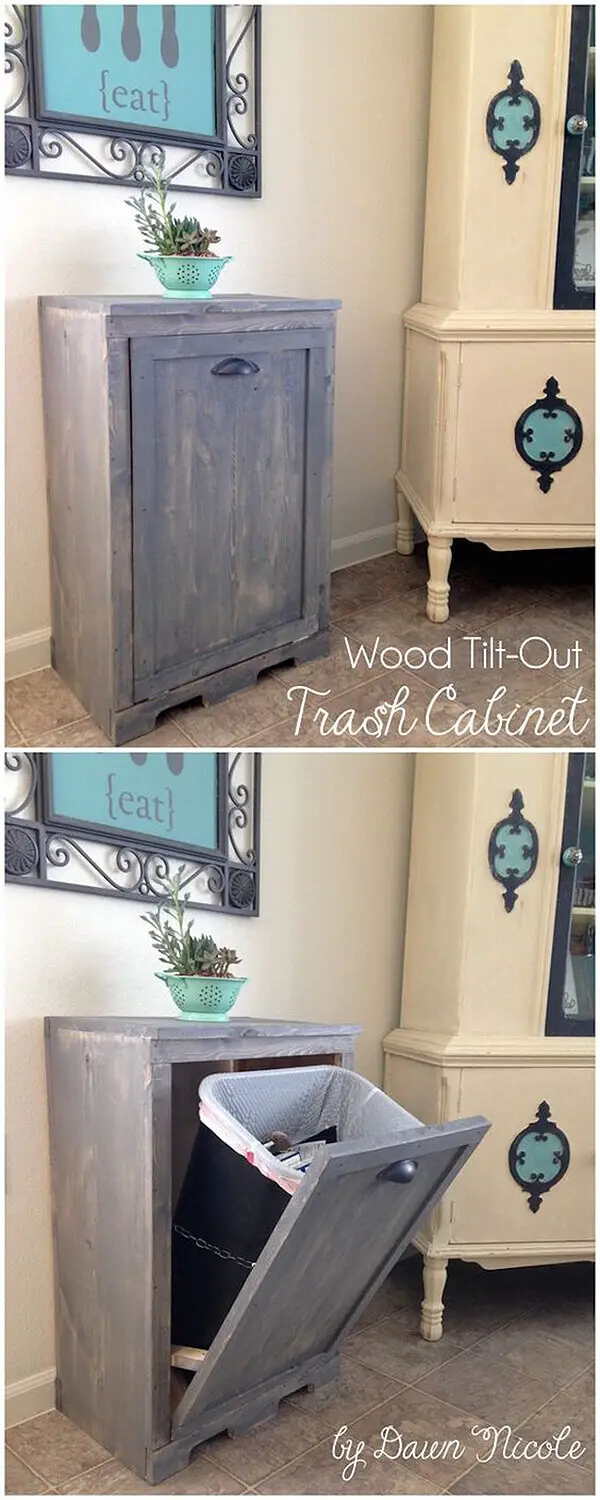 Hidden Trash Bin - Reclaimed Wood Projects