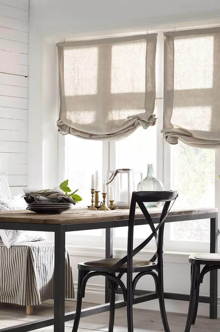 Farmhouse Beige Curtain for Dining Room