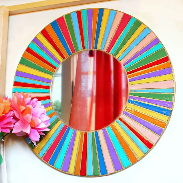 Cardboard Tile Mosaic Mirror