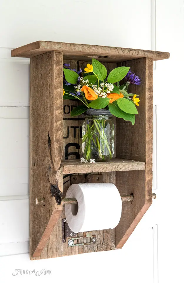 Compact Toilet Paper Storage - Route-66-rustic-cabinet - reclaimed wood projects