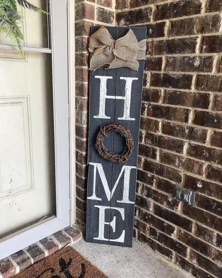  Vertical Home Sign with Burlap Band