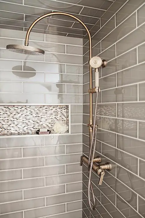 Vintage Shower Tile Ideasin Gray