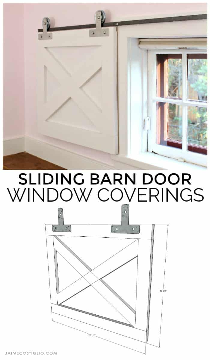 White Sliding Barn Door - Farmhouse Window Treatment Ideas