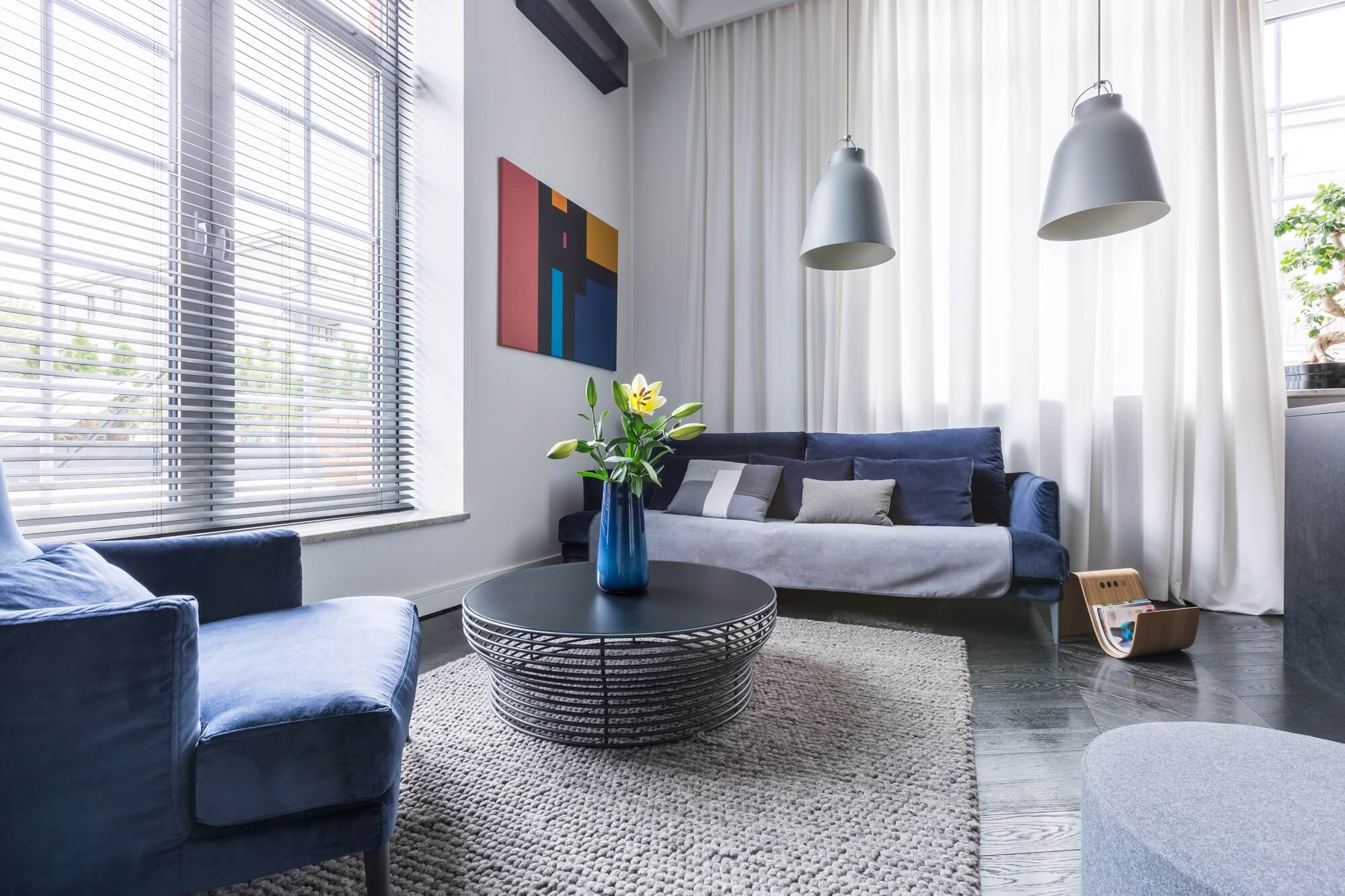 High Ceiling Living Room