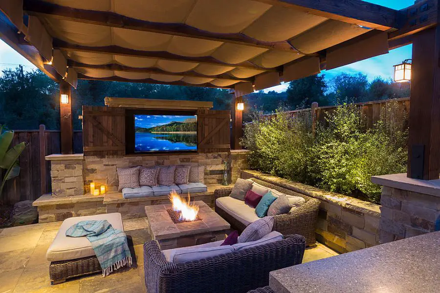 Fire Pit Under Covered Patio