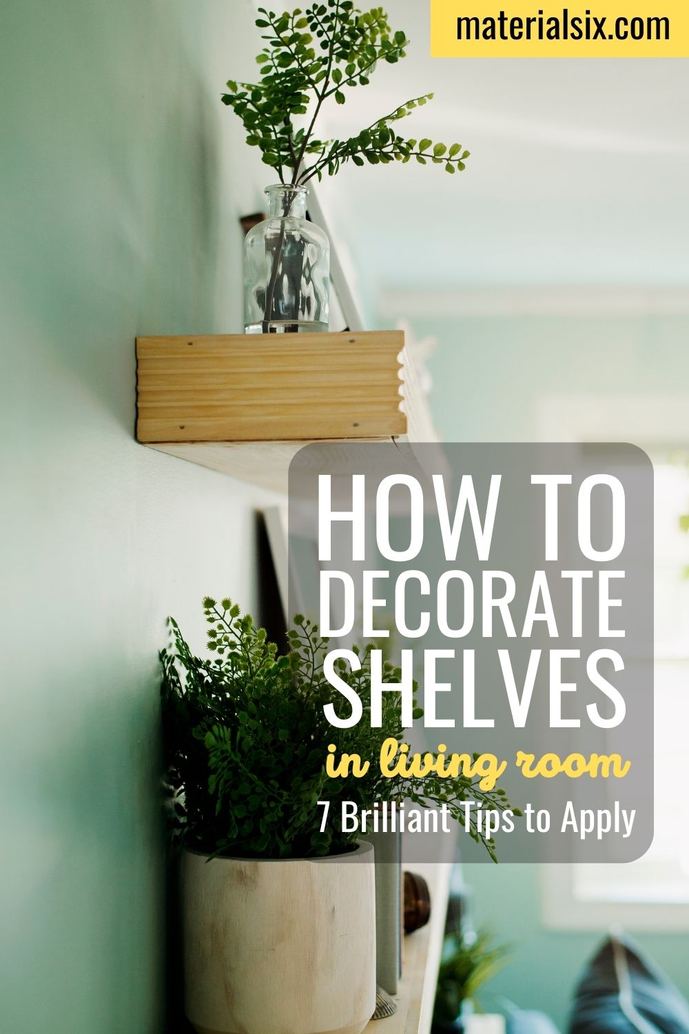 how to decorate shelves in living room