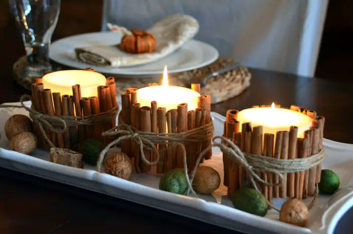 DIY cinnamon candles