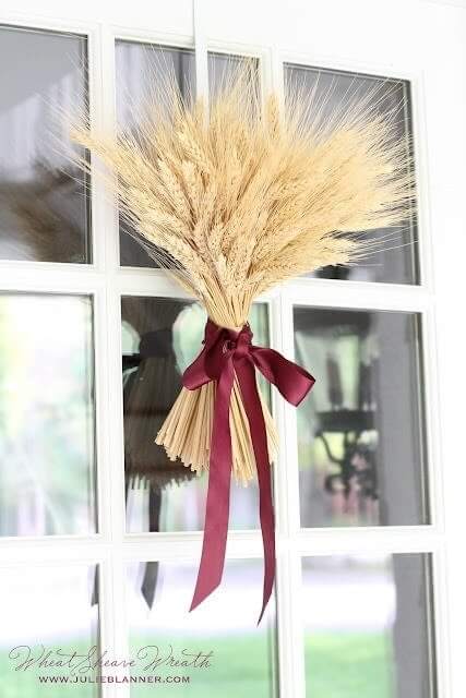 Wheat stalks as door decorations