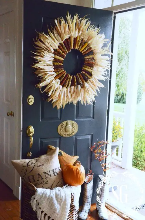 Corn stalks - wreathes - INDIAN-CORN-WREATH-DIY-open-door