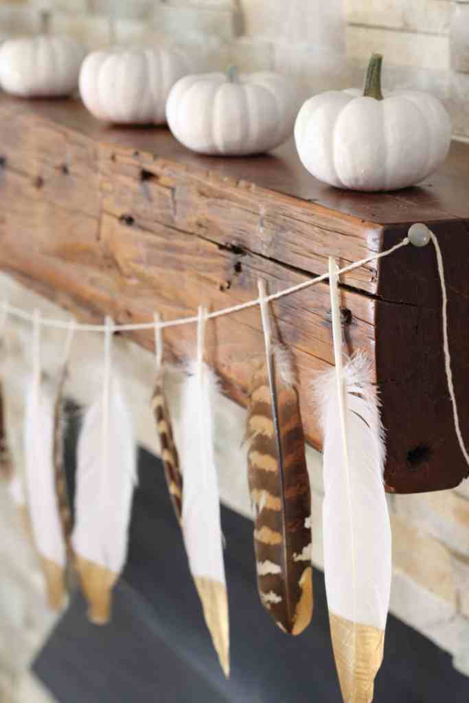 Real feather garland