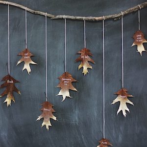 Personalized leaves - Gold leaves garland