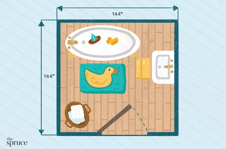 Fun and simple kids' bathroom floor plans