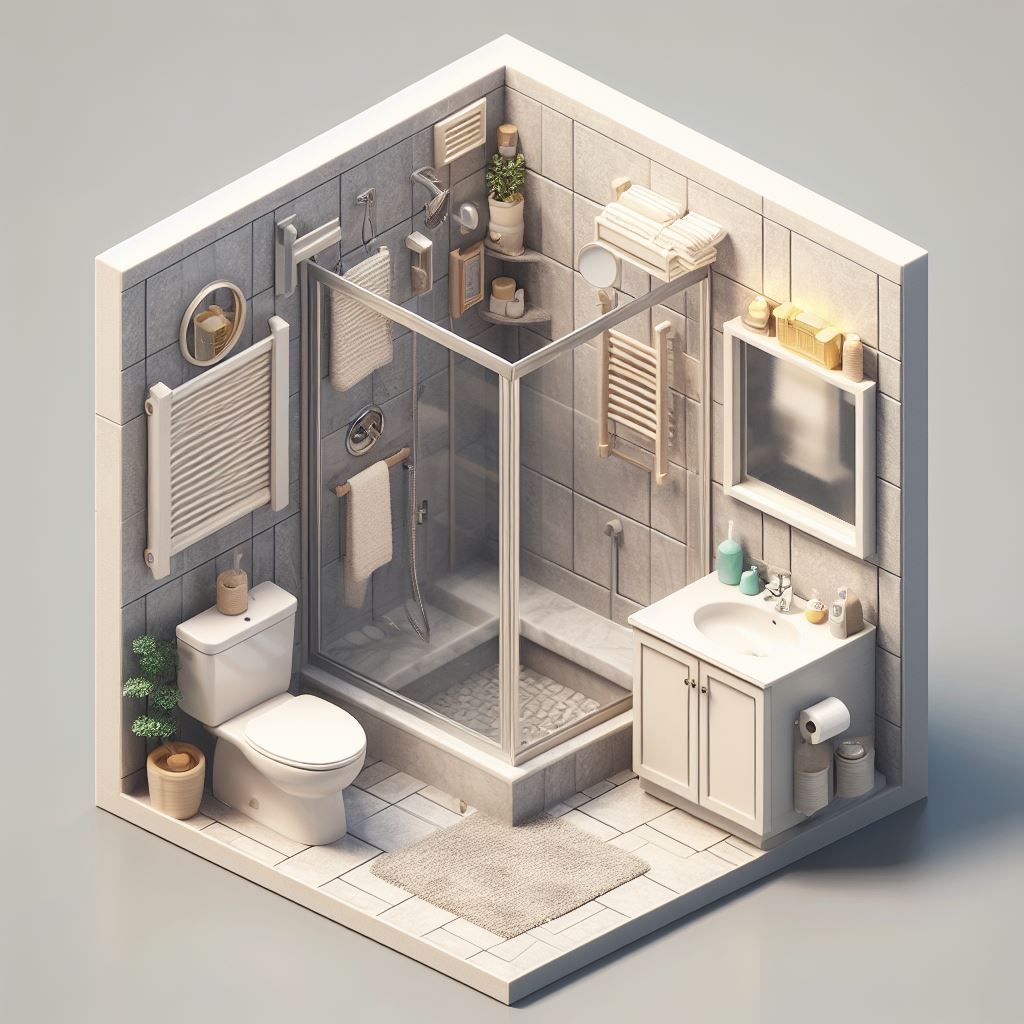 Small 48-square-foot full bathroom - bathroom floor plan ideas