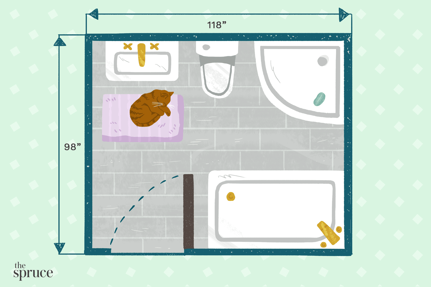 Bathrom floor plans 80-Square foot