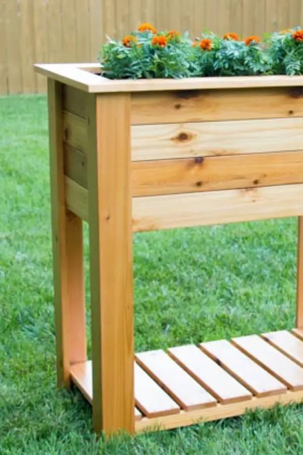 Raised Wood Planter Box Idea