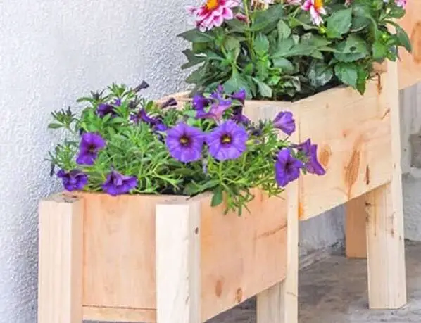 Cheap DIY Planter Box planters with different levels
