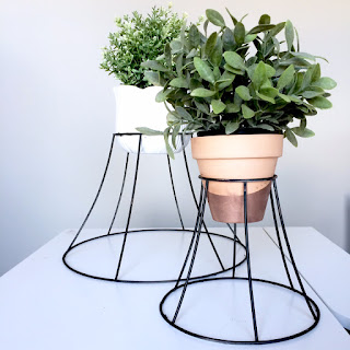 Metal Lampshade Plant Stand