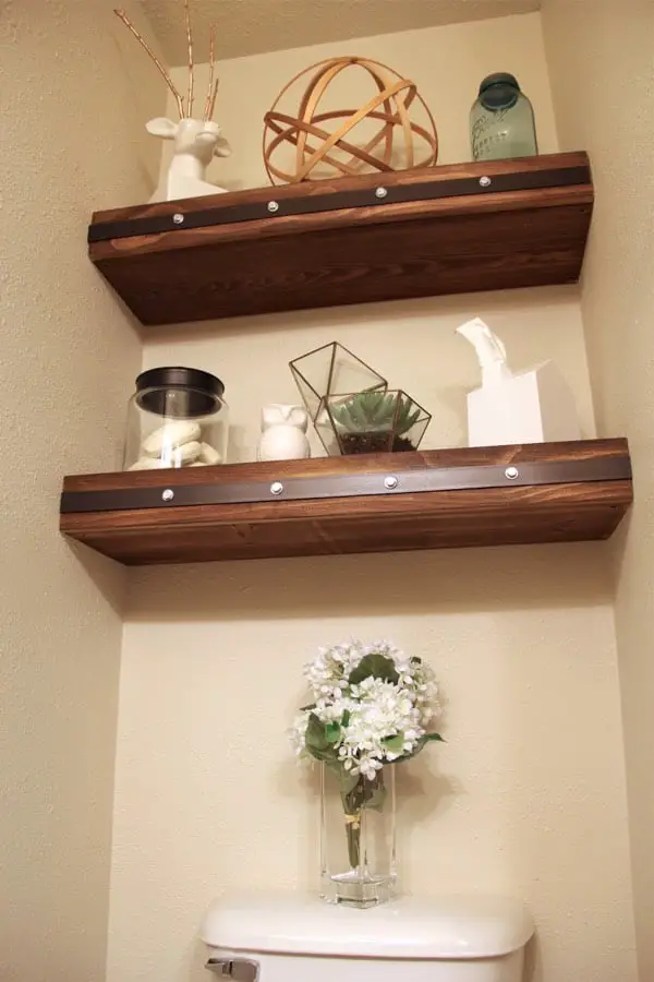 diy bathroom floating shelf