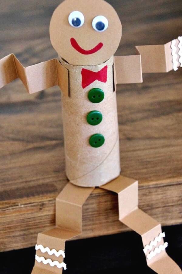 Toilet Paper Roll Gingerbread Man
