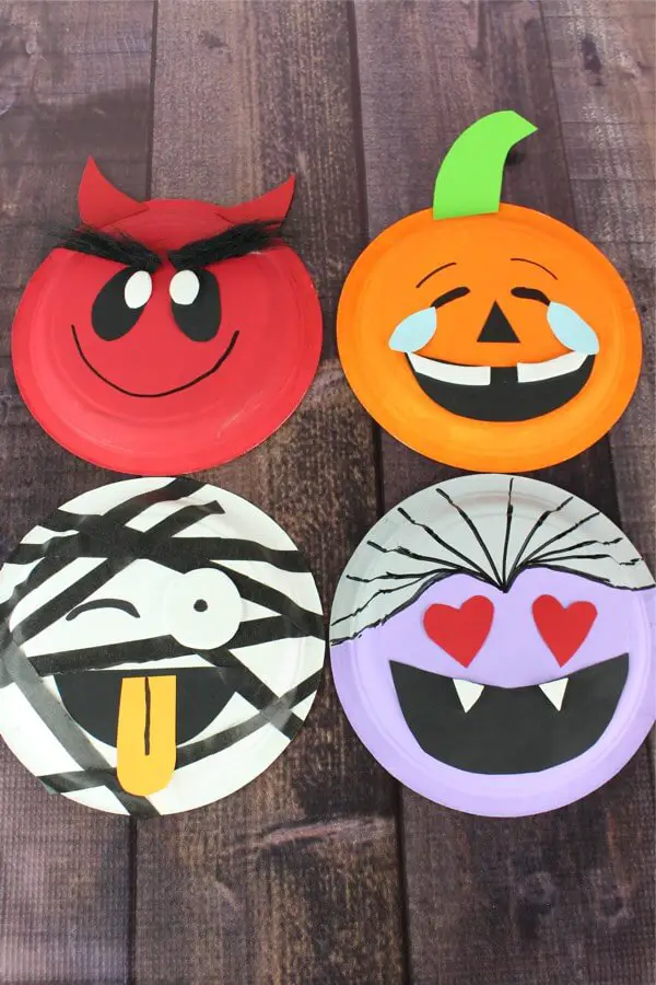 halloween paper emoji craft