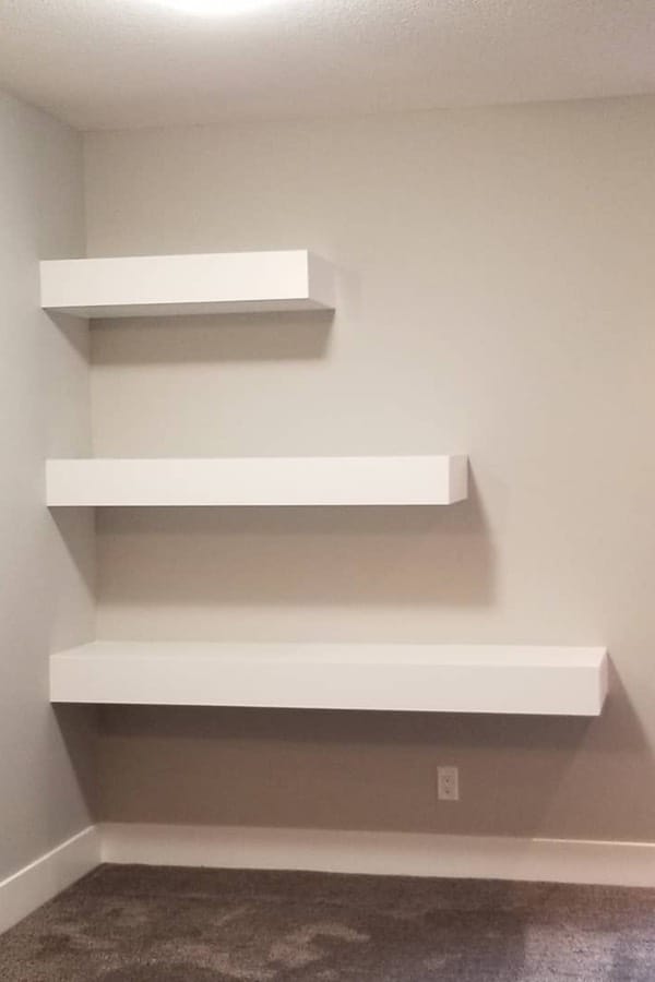 Basement Floating Shelves