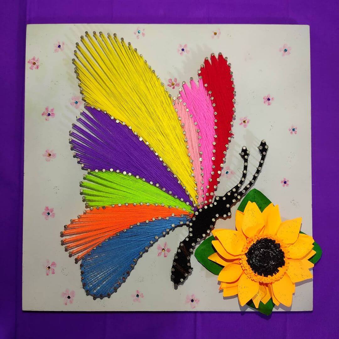  A Butterfly in Bold Colors - String Art Pattern