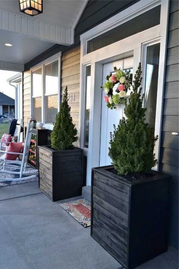 Dark Toned Pallet Containers black planter boxes