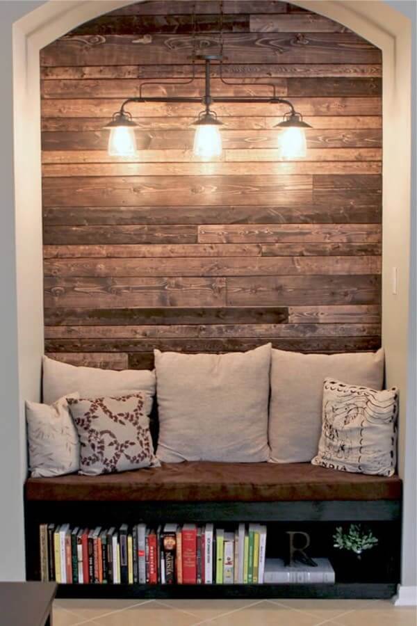reading nook wooden wall