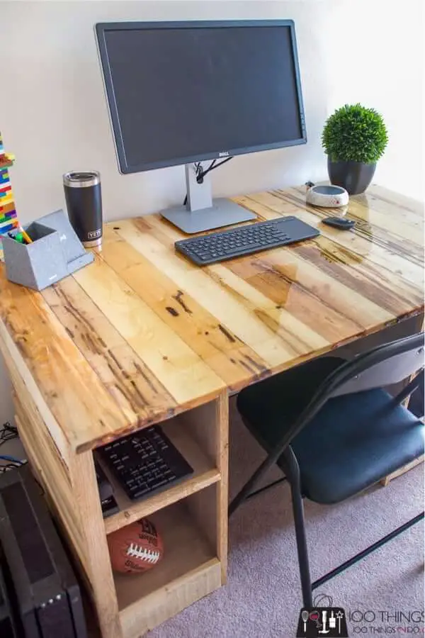 pallet wood diy desk plans