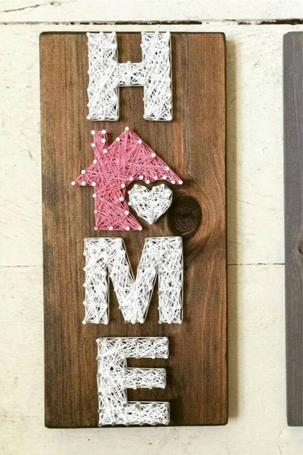 Home Sign From Nail & String