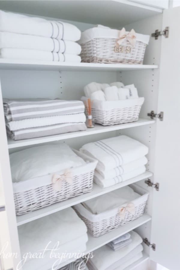 Wall White Linen Closet Storage