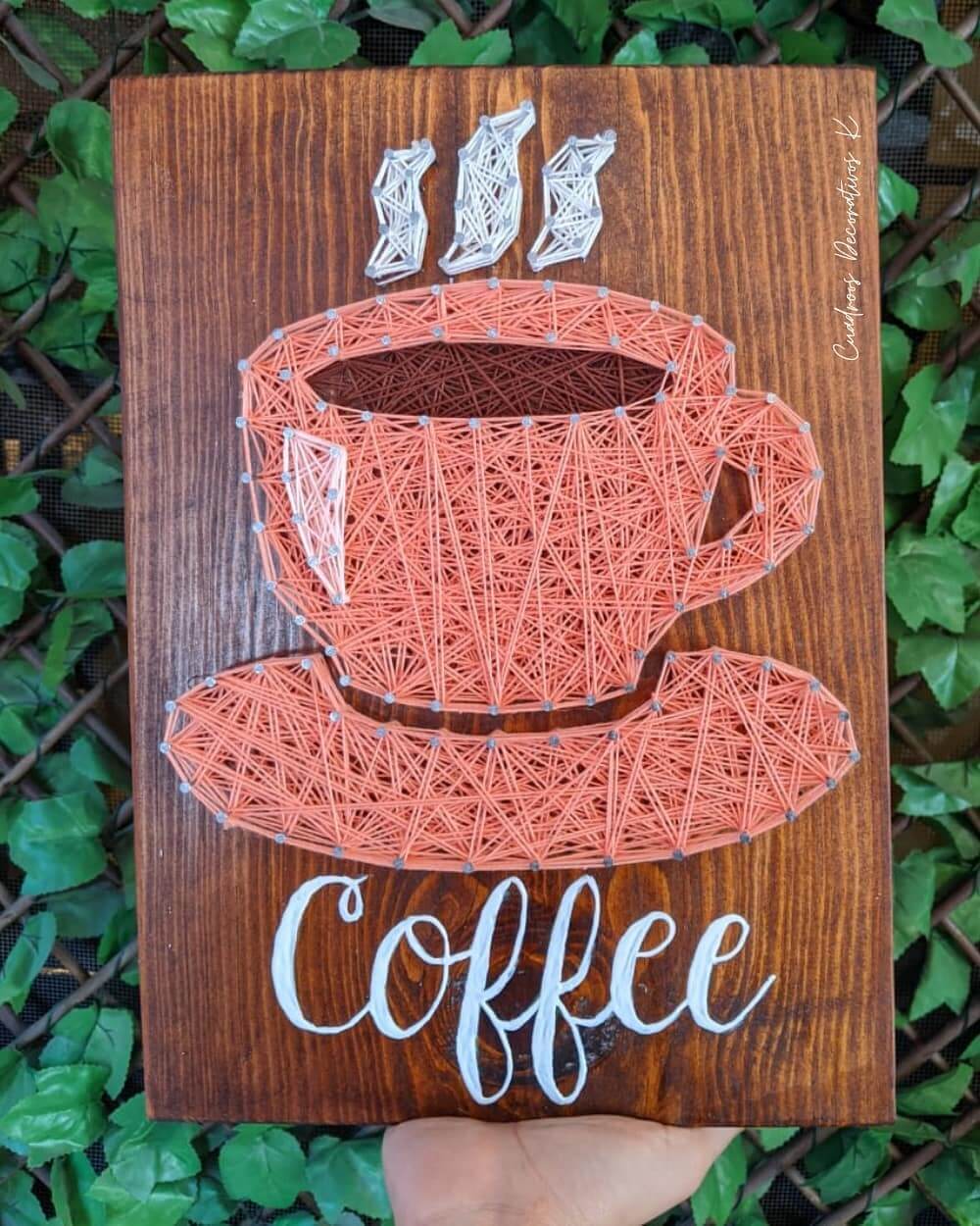 Coffee Nail & String Wall Art