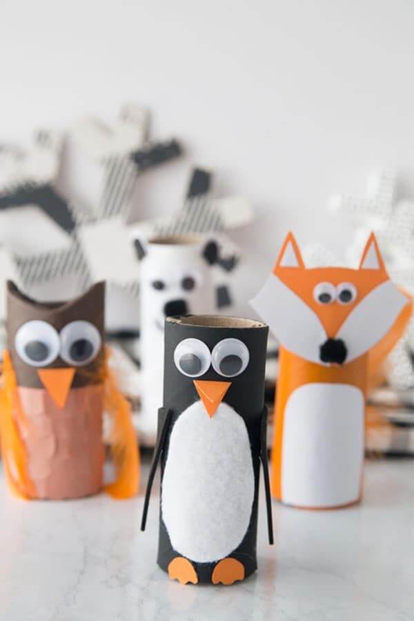 simple animal craft with toilet tube rolls