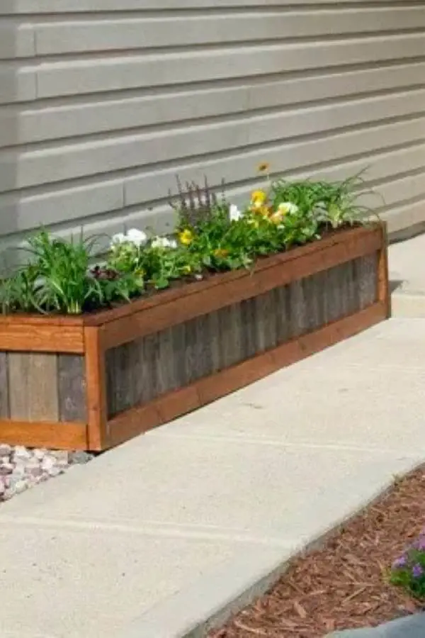 old wood planter box