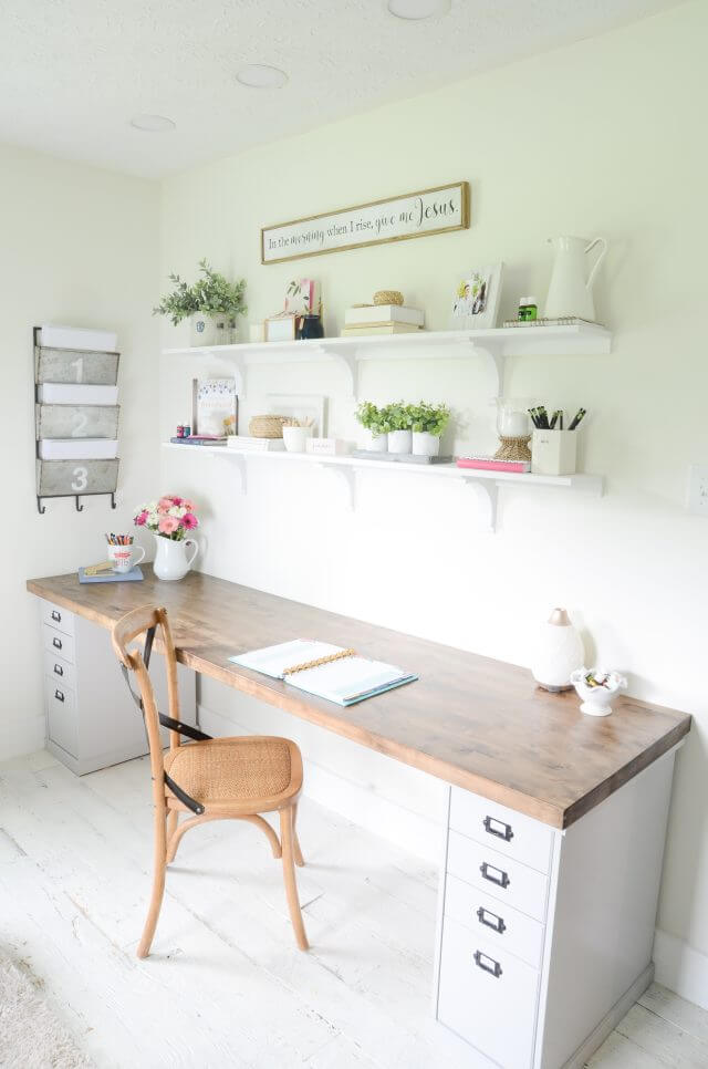 DIY Butcher Block Desk for Home Office