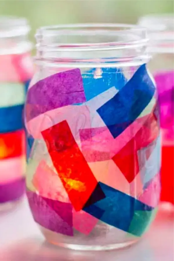 tissue paper mason jar project