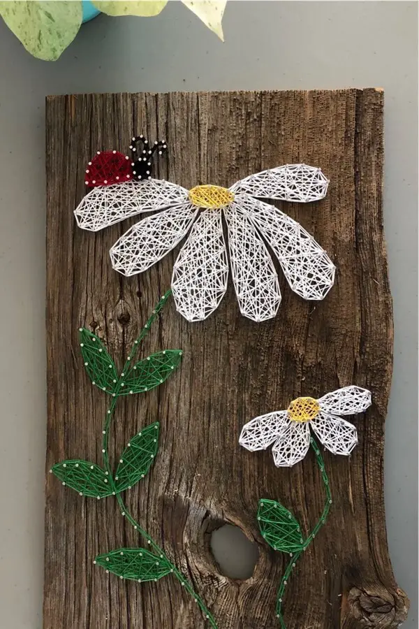 Daisy String Art Design - flower string art template
