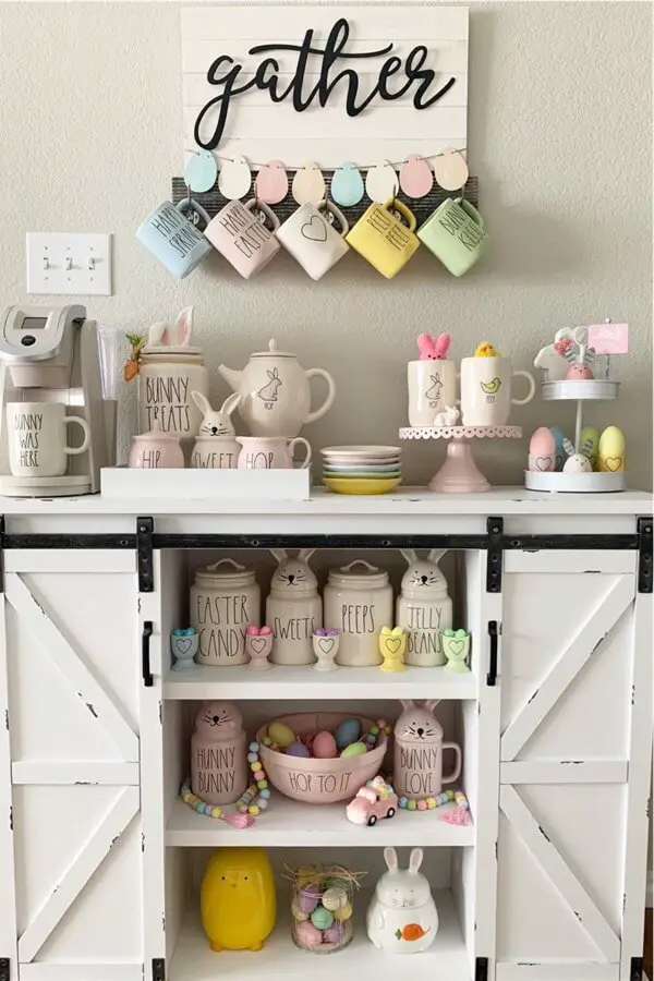 easter theme coffee station