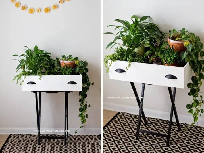 Upcycled Drawer Plant Stand DIY
