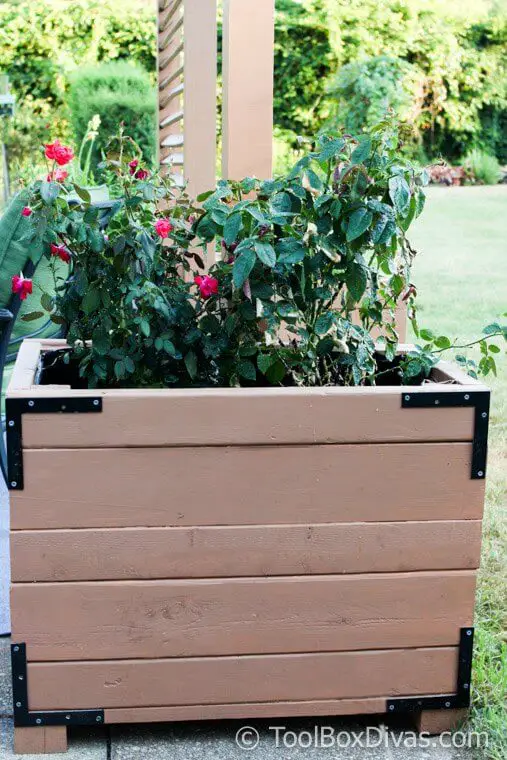 Large Privacy Planter Using Scrap Wood ToolBox Divas