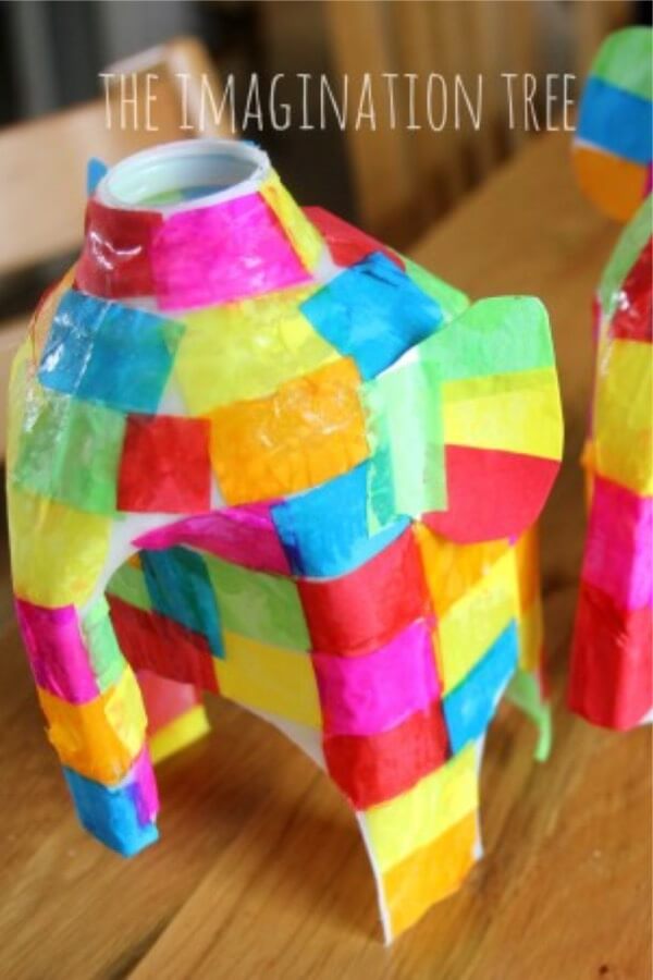 tissue paper elephants