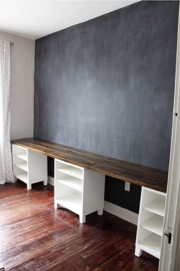 long diy desk with storage