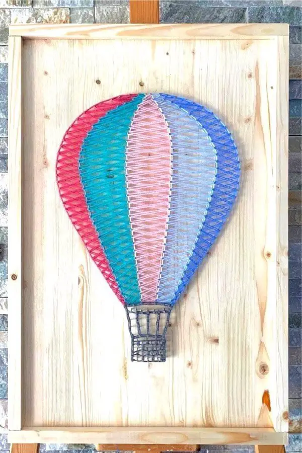 The Oldest Air Vehicle - hot air ballon string art sign