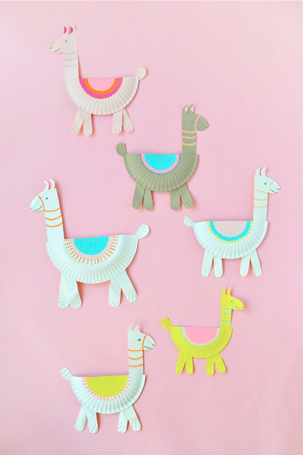 paper plate llama craft