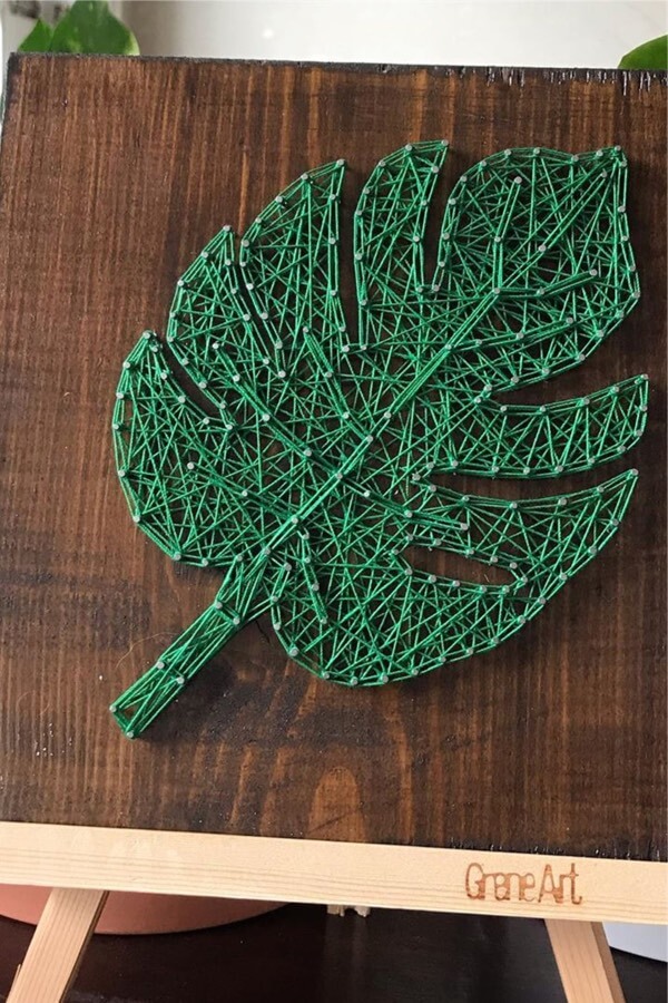 Plant String Art Sign - plant design for string craft