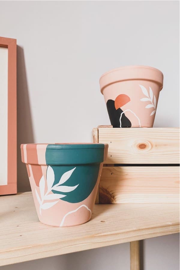 boho painted terra cotta pots