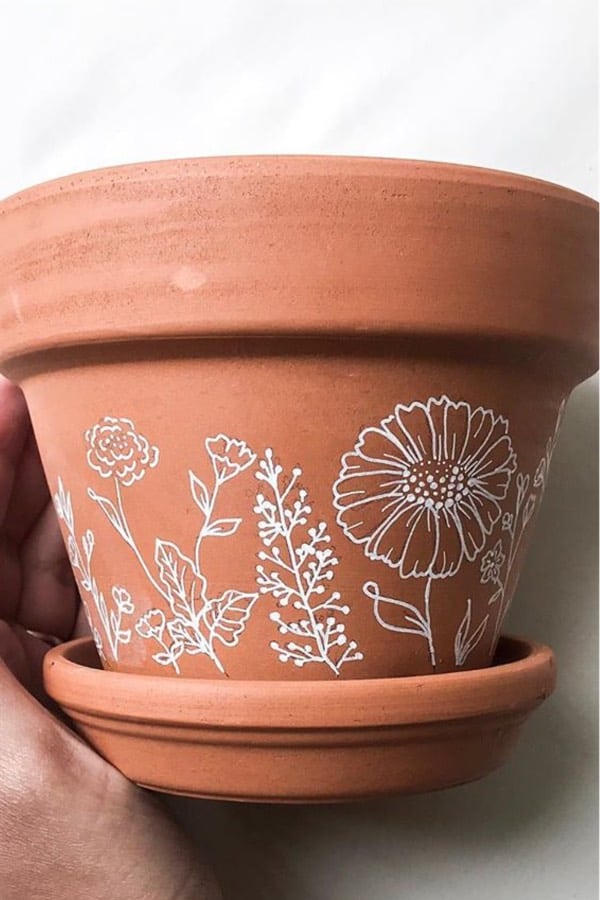 simple painted flower planter