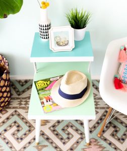Colorful End Table Makeover