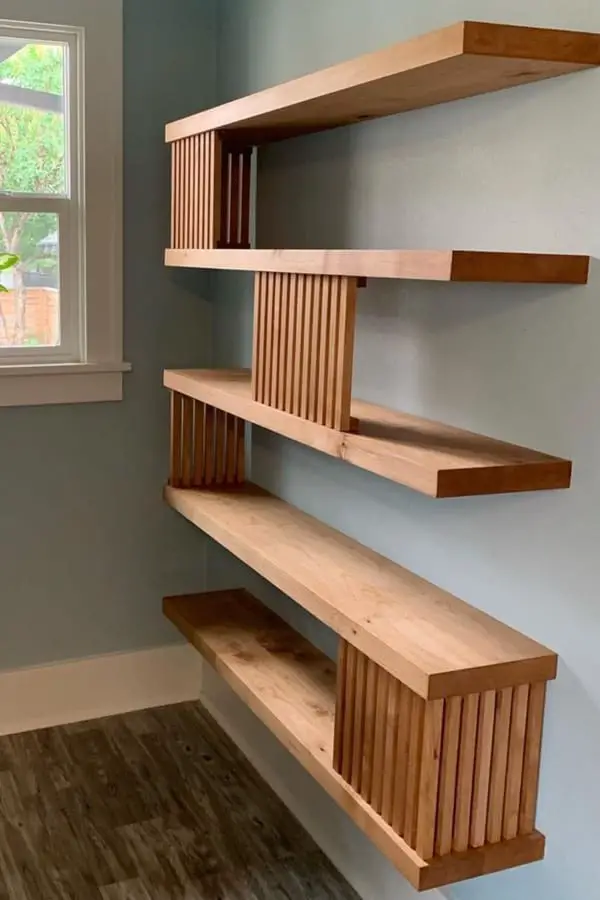 Unique Wooden Floating Shelves
